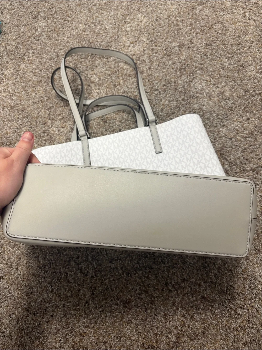 Michael Kors Cream and Gray Signature Tote